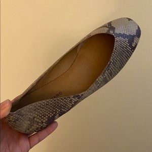 Lucky Snake print leather ballet flat